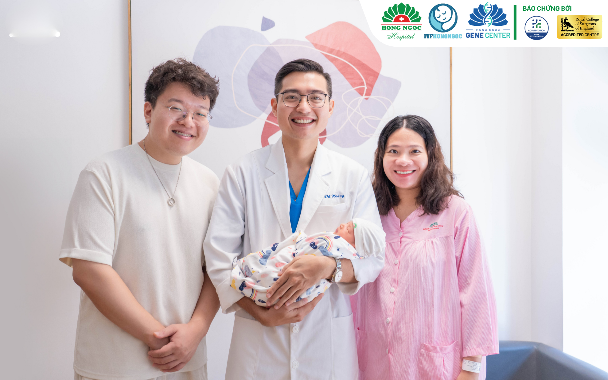 The Vietnamese-South Korean couple fulfilled their dream of parenthood with the support of Dr. Vu Viet Hoang.