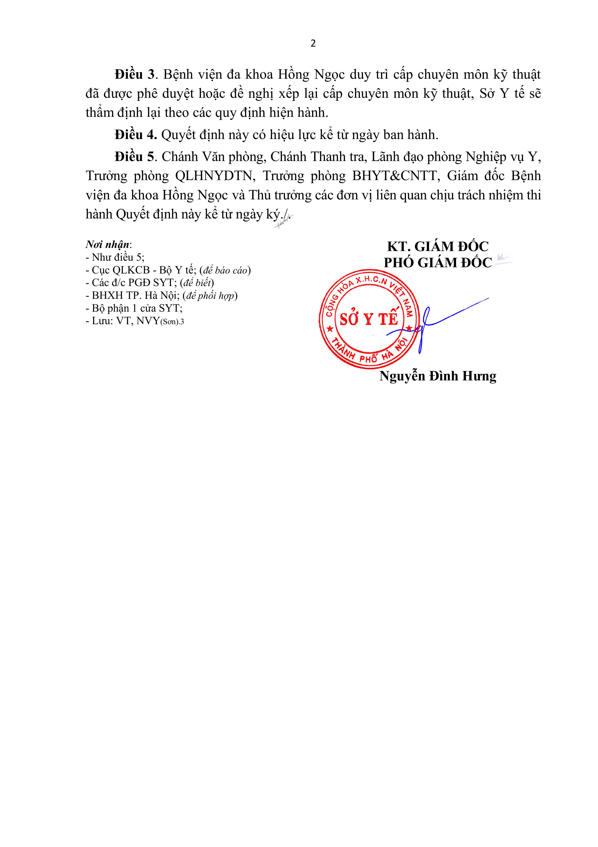 241211 SYT QĐ Xếp Cấp Chuyên Môn Kỹ Thuật KCB Hồng Ngọc Hình ảnh 1 1