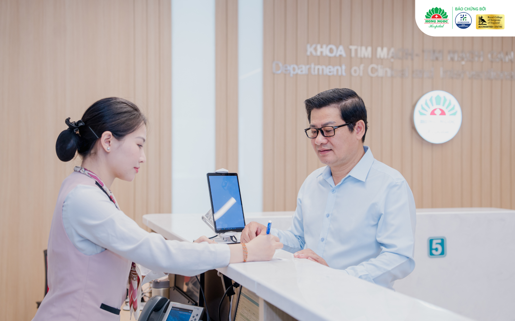 Không gian khám tim mạch tại BVĐK Hồng Ngọc
