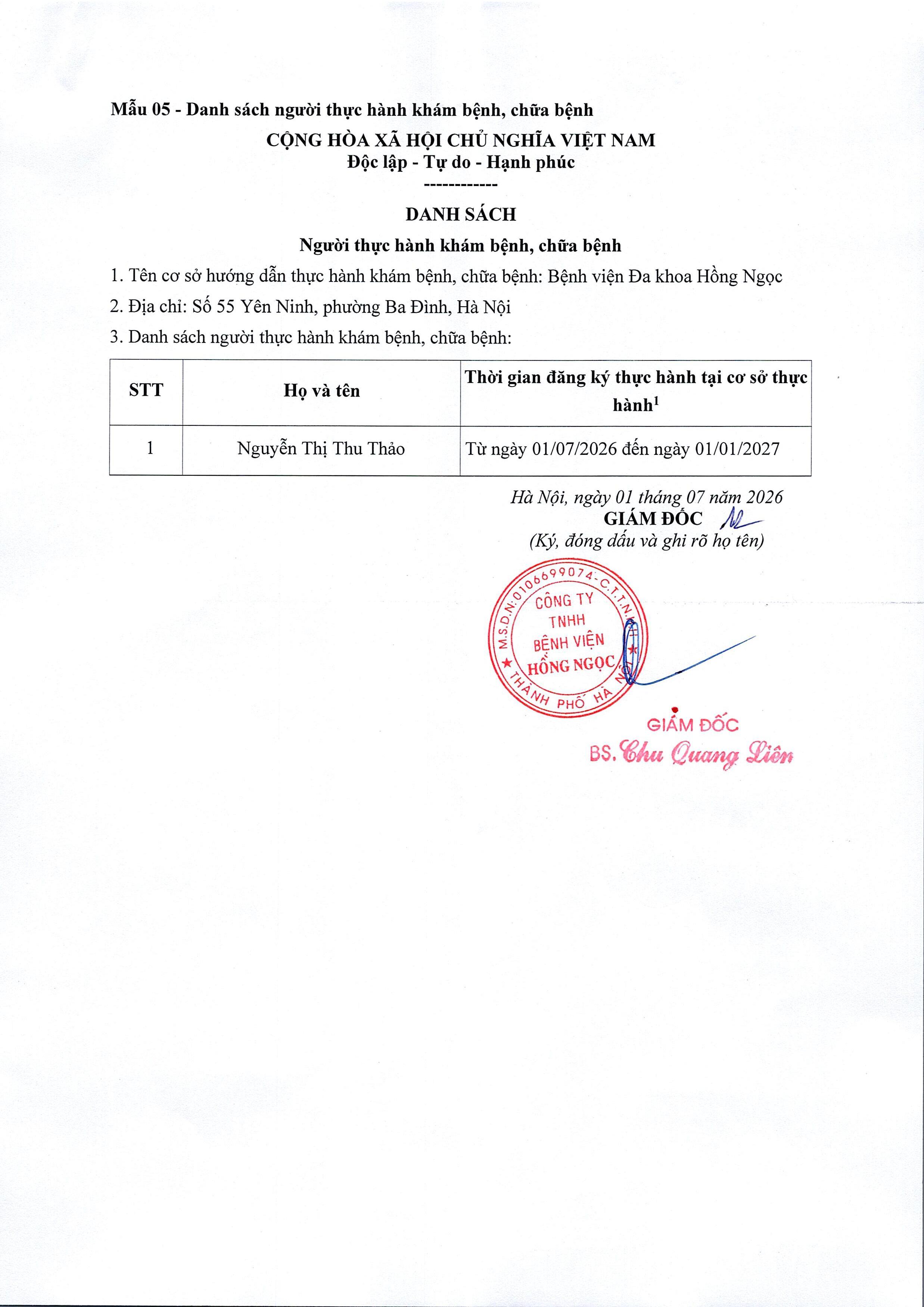 QĐ DS Người đăng Kí Thực Hành T7.2026 Hình ảnh 1