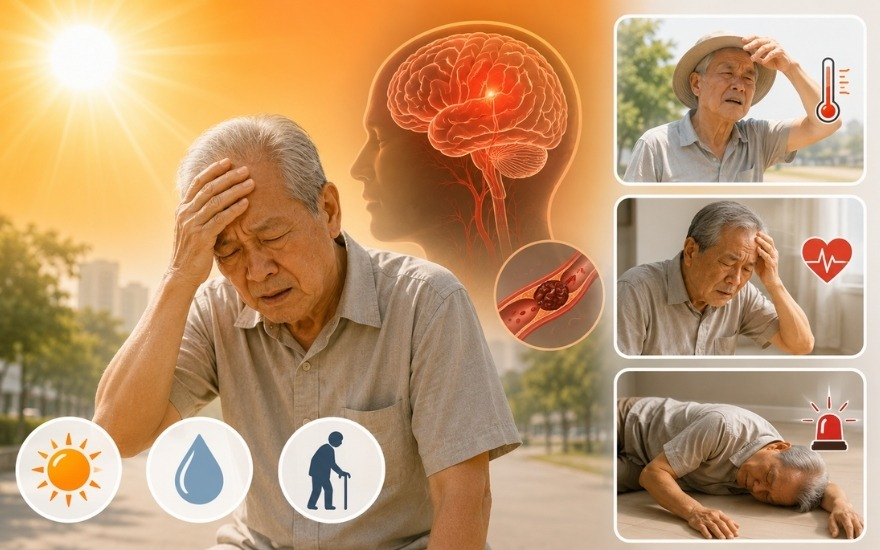 Tăng nguy cơ về đột quỵ mùa nắng ở người già