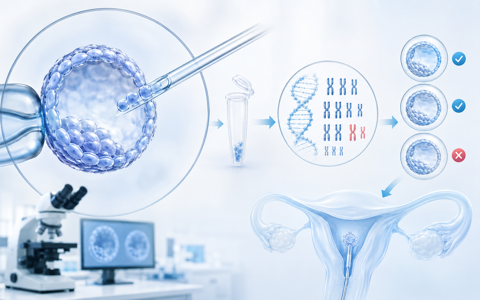 Sàng lọc di truyền giúp phát hiện bất thường nhiễm sắc thể ở phôi