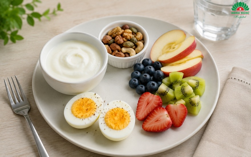 Bữa sáng phù hợp nên cung cấp đủ năng lượng cho buổi sáng, có protein, chất xơ, tinh bột hấp thu chậm và hạn chế đường, dầu mỡ