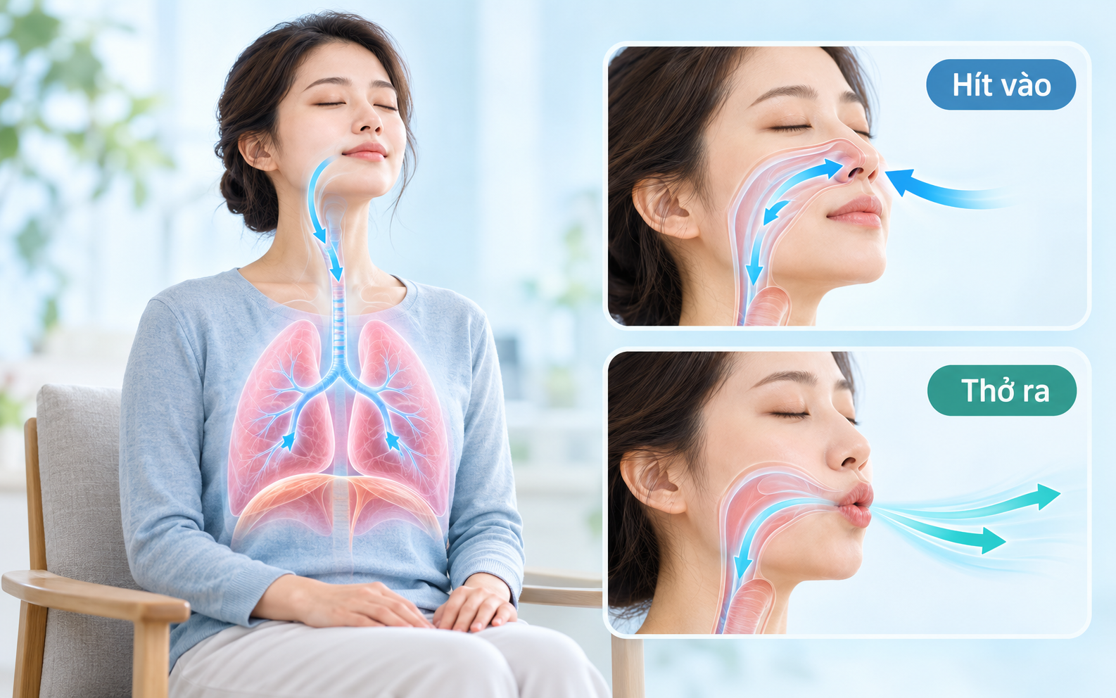 Thở mím môi là kỹ thuật thường được sử dụng để hỗ trợ kiểm soát khó thở