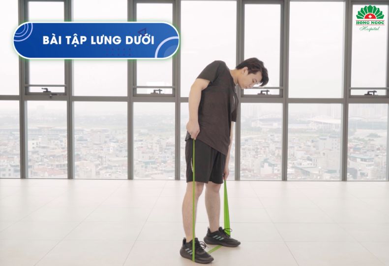 bài tập giảm đau lưng với dây kháng lực